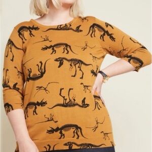 Modcloth Dinosaur Skeleton Sweater Top